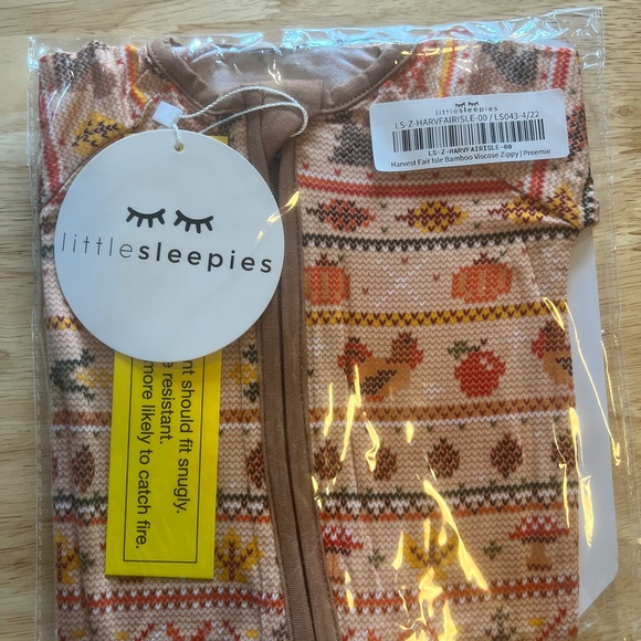 Little Sleepies Bamboo Zippy - Premie size Harvest Fair Isle - Picture 2 of 2